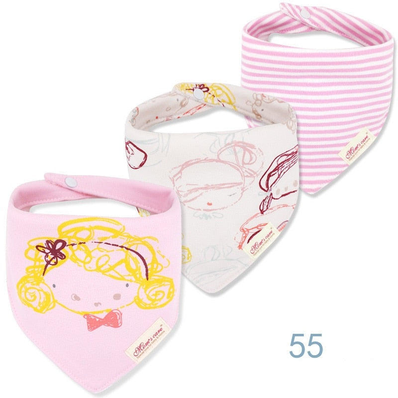 3pcs Per Baby Bibs Bandana Set Cotton Multi-Style T