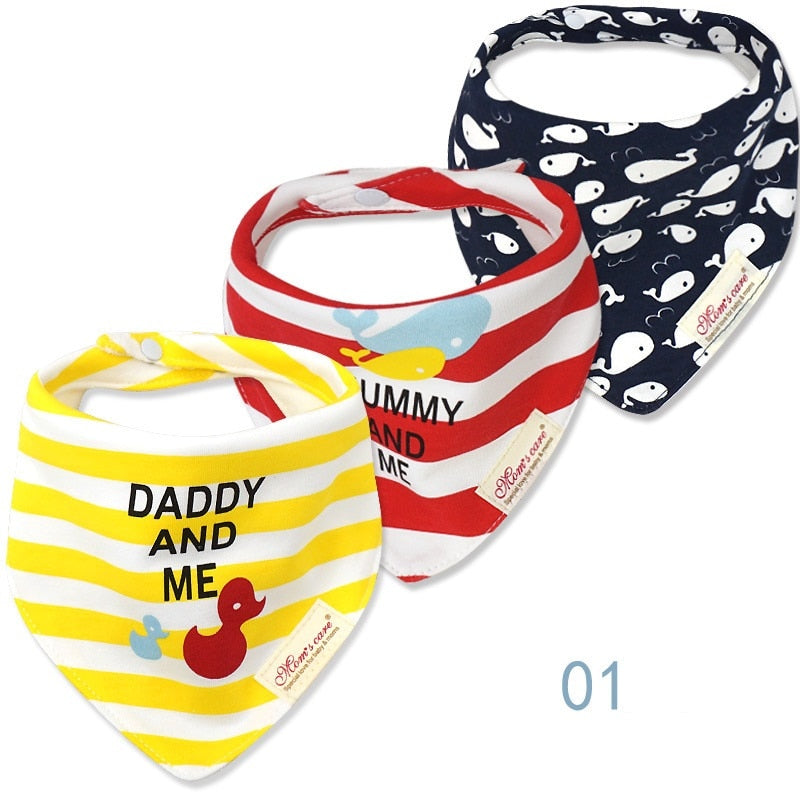 3pcs Per Baby Bibs Bandana Set Cotton Multi-Style T