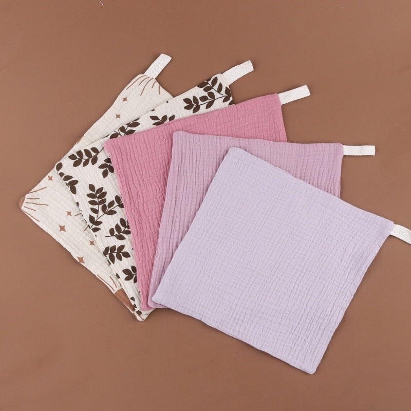 5 Pcs Baby Towels Muslin Cloth Hand Face Wipes