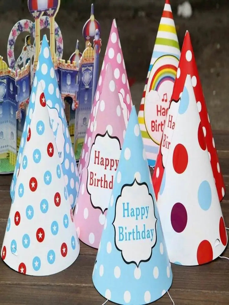 10pcs kids rainbow birthday party hat