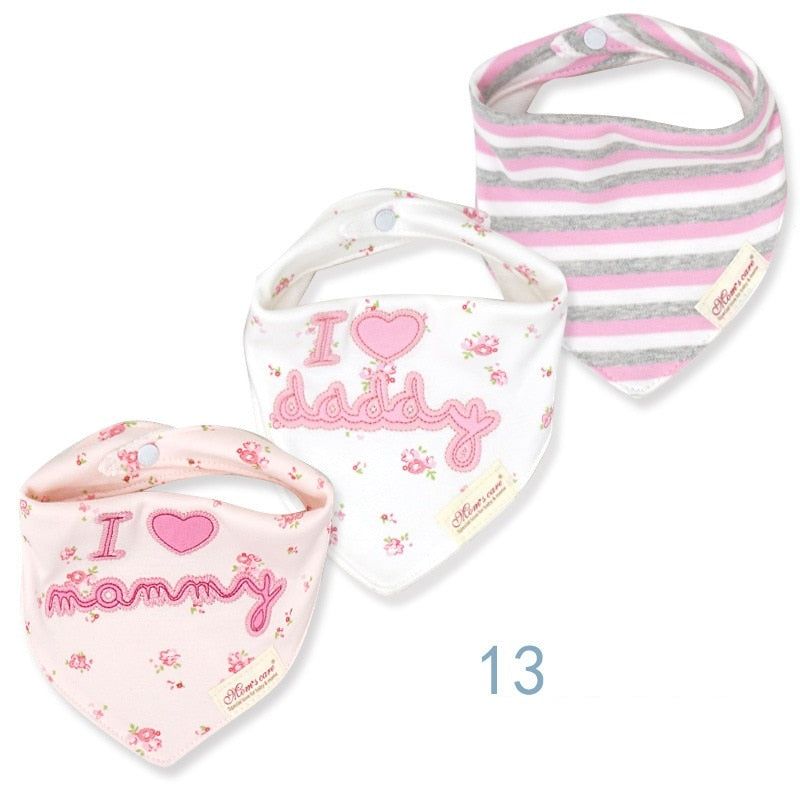 3pcs Per Baby Bibs Bandana Set Cotton Multi-Style T