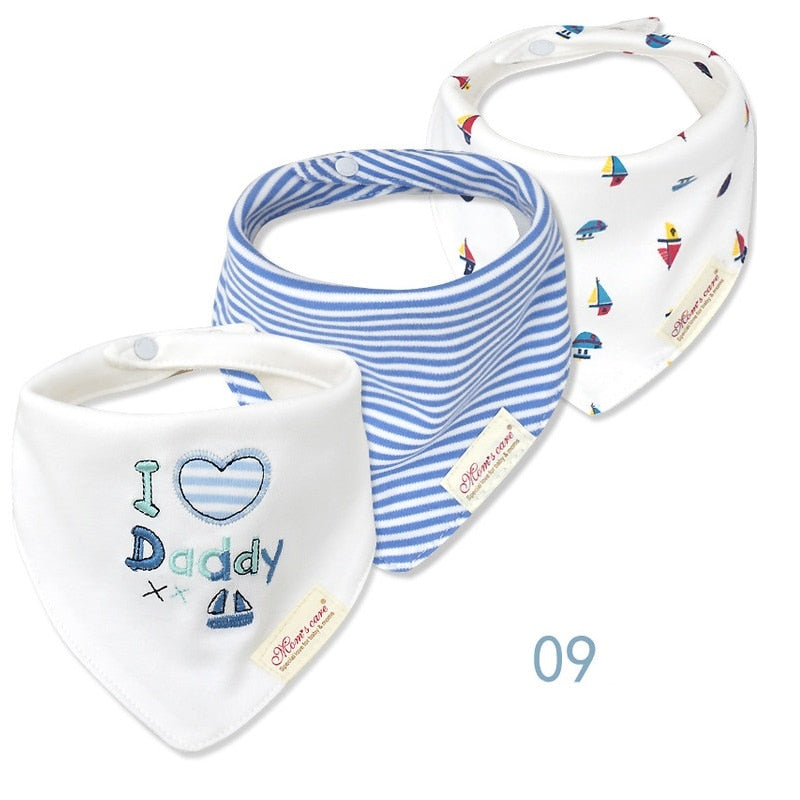 3pcs Per Baby Bibs Bandana Set Cotton Multi-Style T