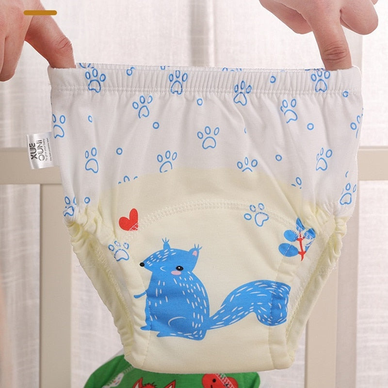 6 Layers Cute Cartoon Training Pants Baby Washable Underwear Infant Breathable Reusable Nappies