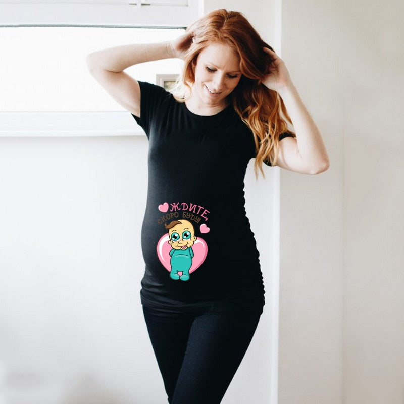 Cute Baby Pregnant Maternity Pregnancy T Shirts Funny