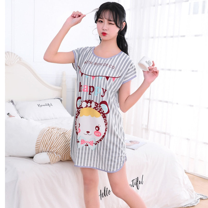 Printed Cartoon Sexy Sleepwear Lingerie Cute Nightdress