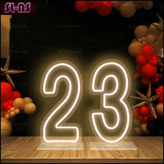 LED Number Sign With Base and Chain