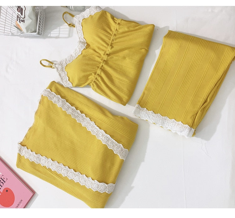 3Pcs/Set 100% Cotton Pregnancy Pajamas Long Sleeve Sleepwear Suit Breast Feeding