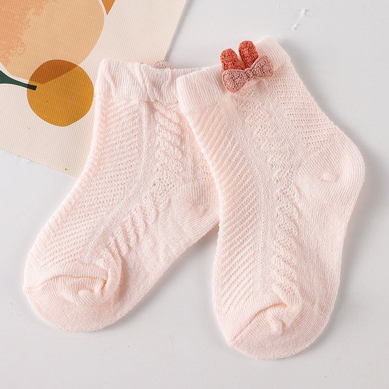 4Pcs Cute Baby Socks Mesh Infant Newborn