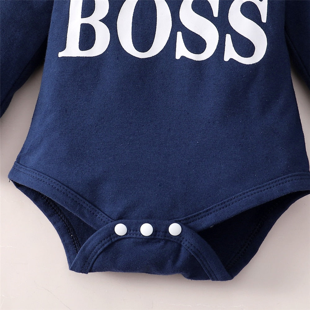 Spring 0-24 Months Newborn Baby Boy 2PCS Set Long Sleeve Hoodie Jumpsuit