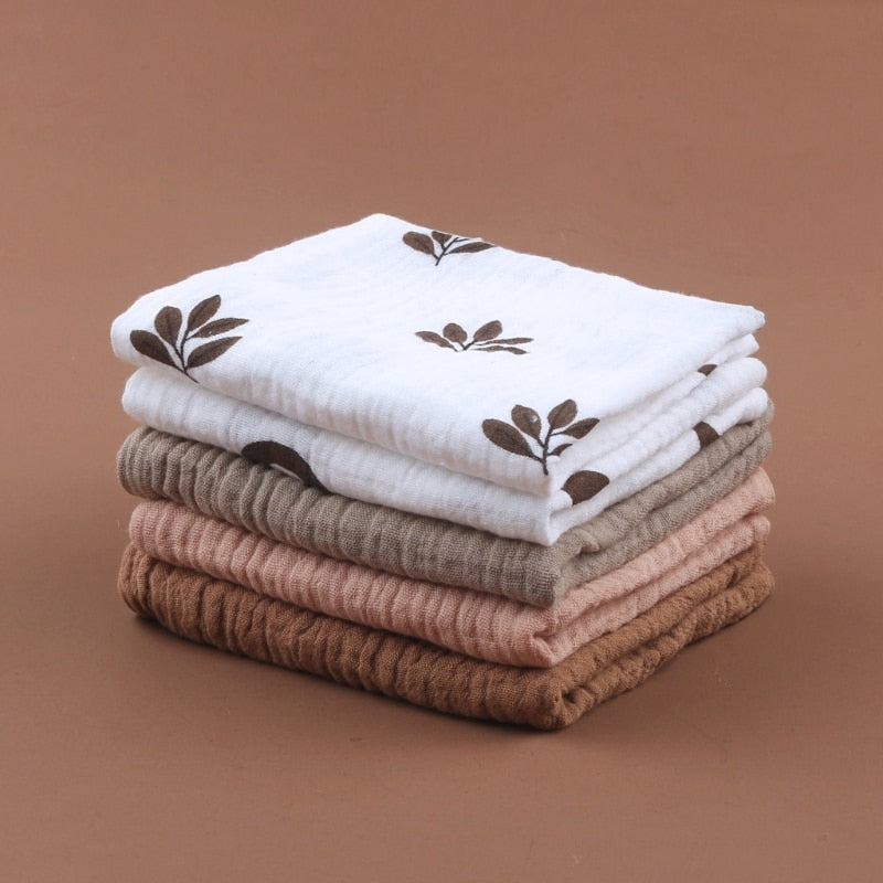 5 Pcs Baby Towels Muslin Cloth Hand Face Wipes