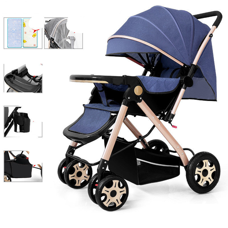 Baby Strollers Can Sit Or Lie Down And Fold Lightly To Absorb Shock