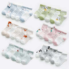 5Pairs 0-2Y Infant Baby Socks Cotton Mesh