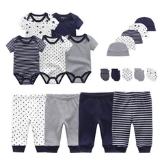 Unisex New Born Baby Boy & Girls Bodysuits+Pants+Hats+Gloves/