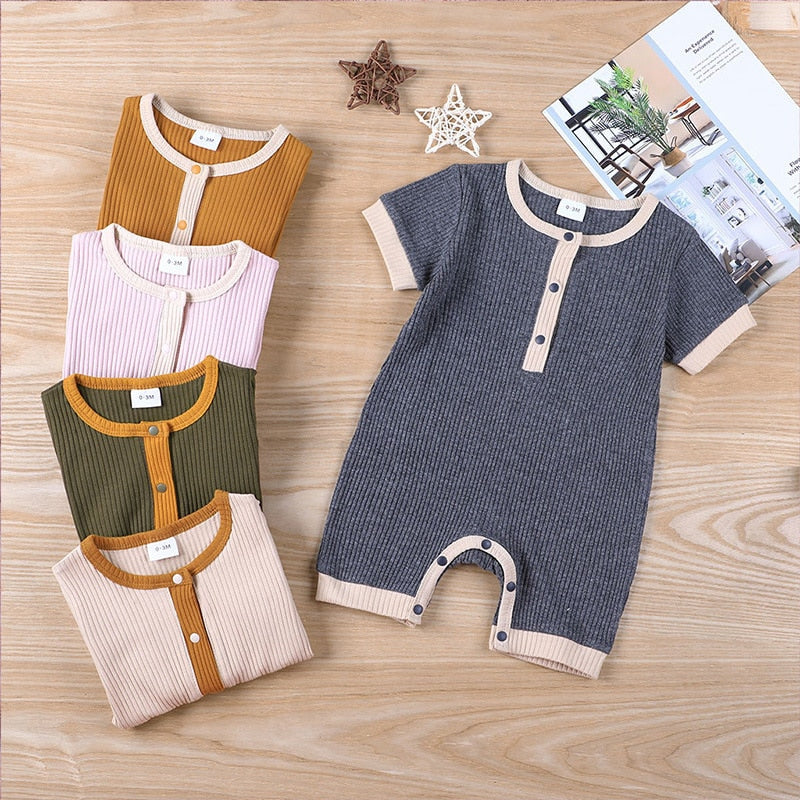 Solid Baby Boy romper Cotton Linen Infant  3-18 Months