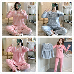 Coral Fleece Pregnant Pajamas Set Warm Maternity Nursing Pregnancy Breastfeeding Home wear